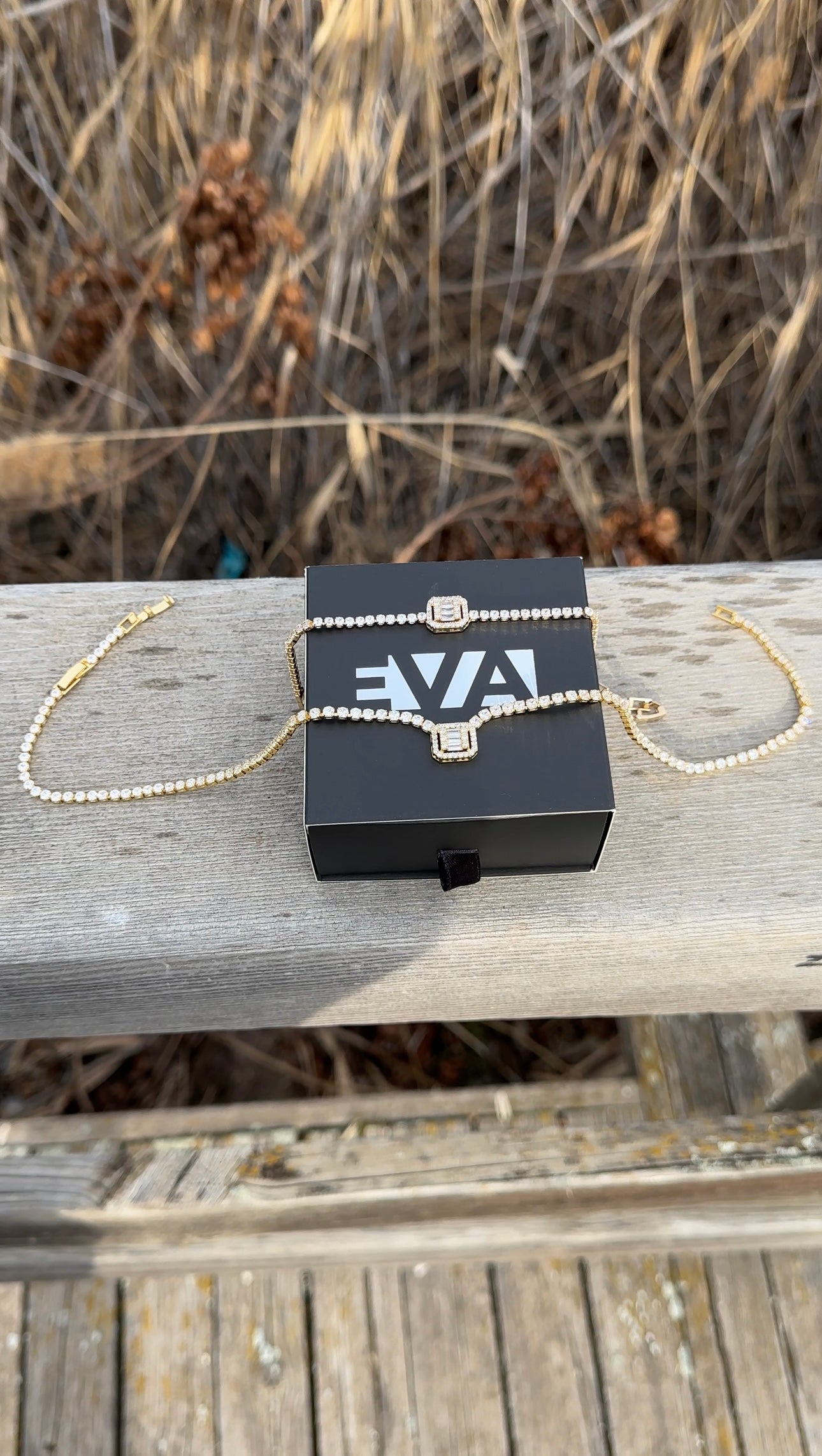 Baget Stone Kolye ve Bileklik Set Gold