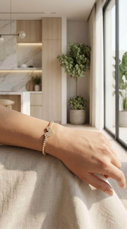 Heart Stone Bileklik (Gold)