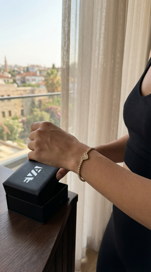 Heart Stone Bileklik (Gold)